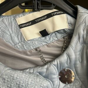 Topshop Pale Blue Textured Jacket